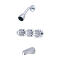 Central Brass 3-Handle Tub and Shower Set, Polished Chrome, Wall 80968-Z